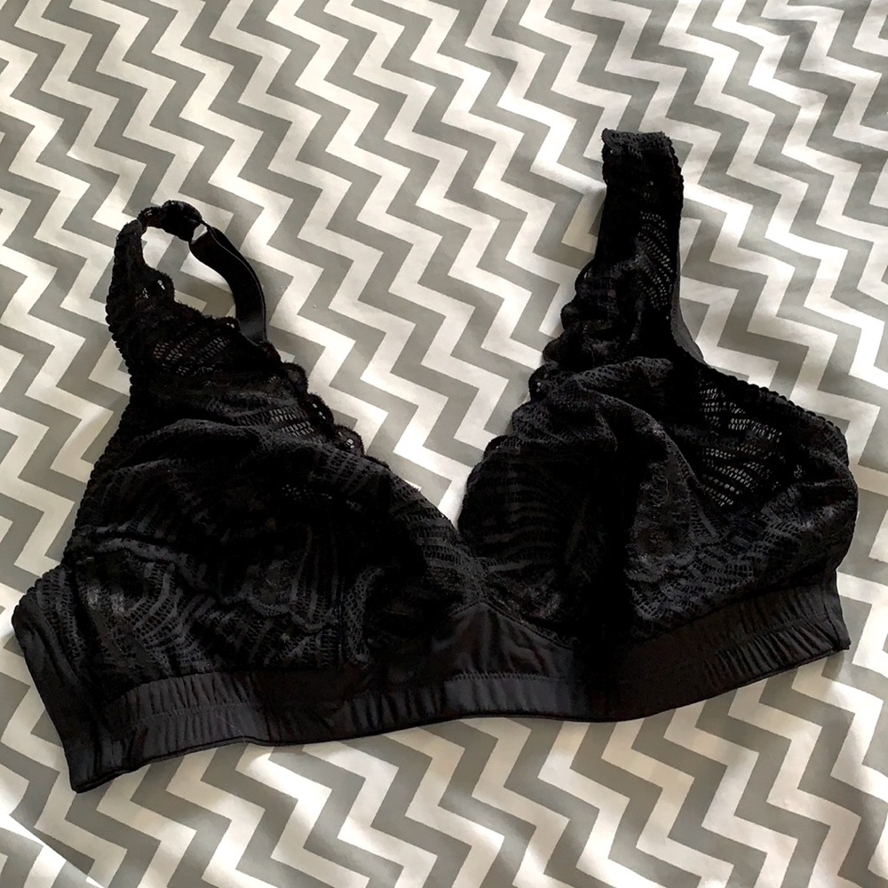 Unlined Black Lace Bra No-Wire